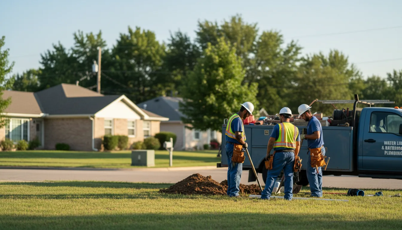 Residential water line and bathroom plumbing service in Kimper, KY
